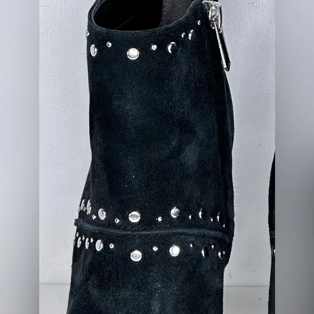 Sam Edelman Chandler Ankle Boots Black Suede Studded Inside‎ Zip Trendy Sz 9